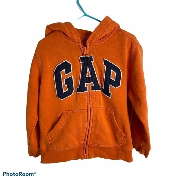 Gap Hooded Sweatshirt Sz 5 Kids Orange Boy - Picture 1 of 5